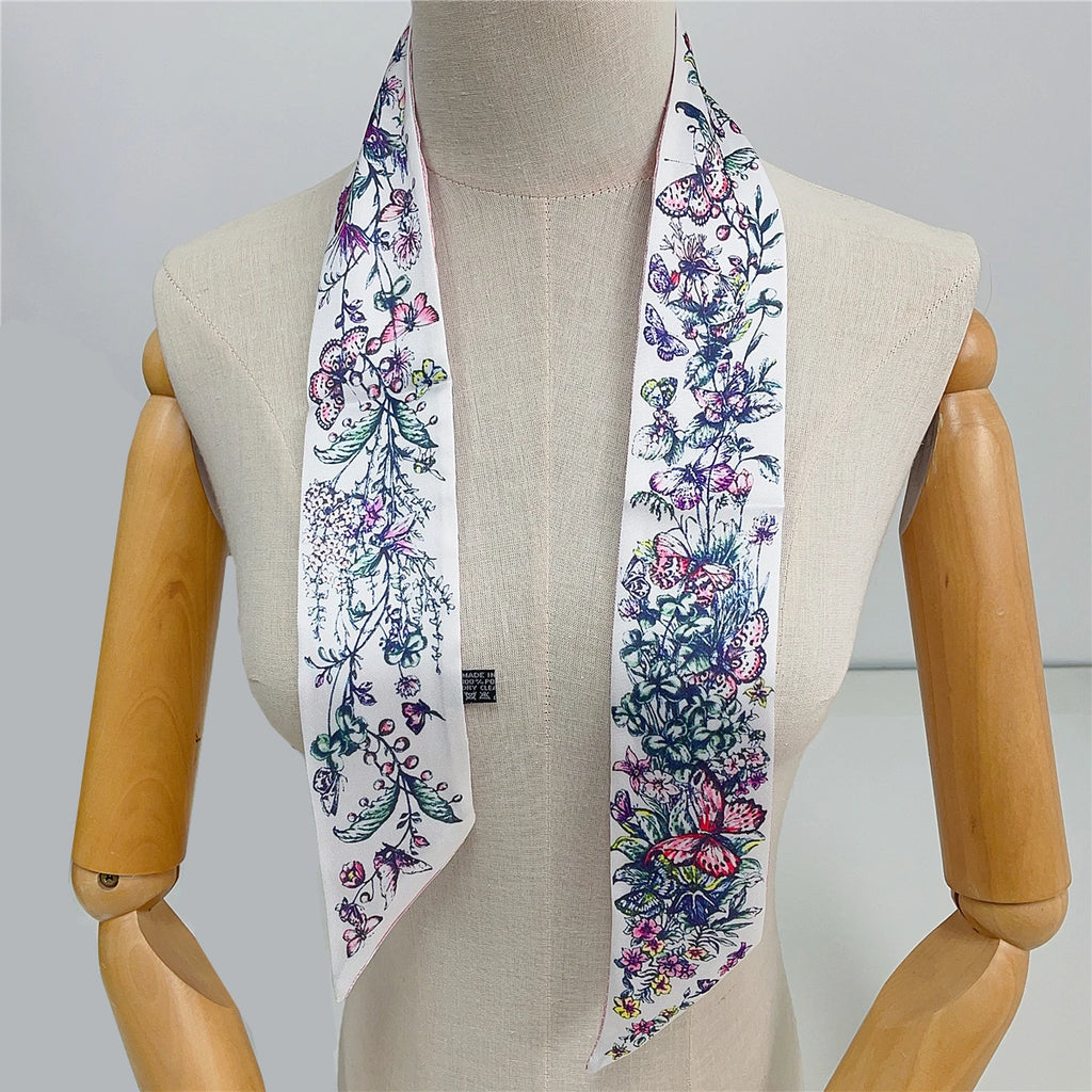 2024 Neues Design Stiefmütterchen Tarot Schal Frauen Luxusmarke Schal Skinny Tasche Seidenschals Foulard Haar Halstuch Stirnband Für Damen
