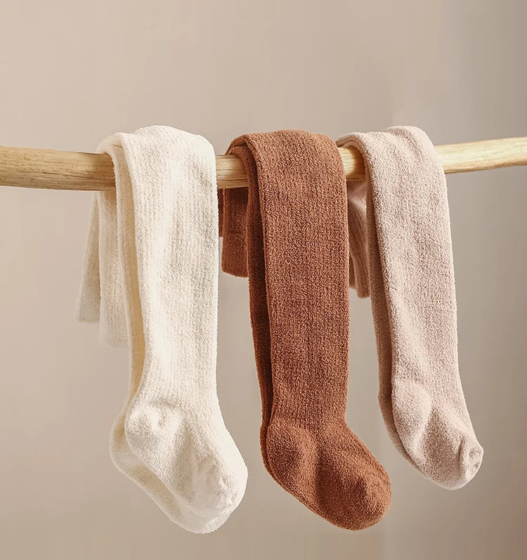 Fall Winter Newborn Tights Thickened Fleecy Girls Tights High Elastic Baby Pantyhose For 0-8Y
