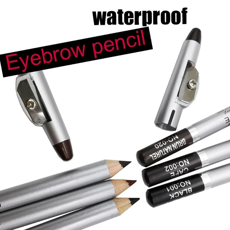 1/3pc Eye Brow Pencil Waterproof Professional Eye Makeup Pen Tip Easy Color Natural Black Brown Cosmetic Eyebrow With Sharpener