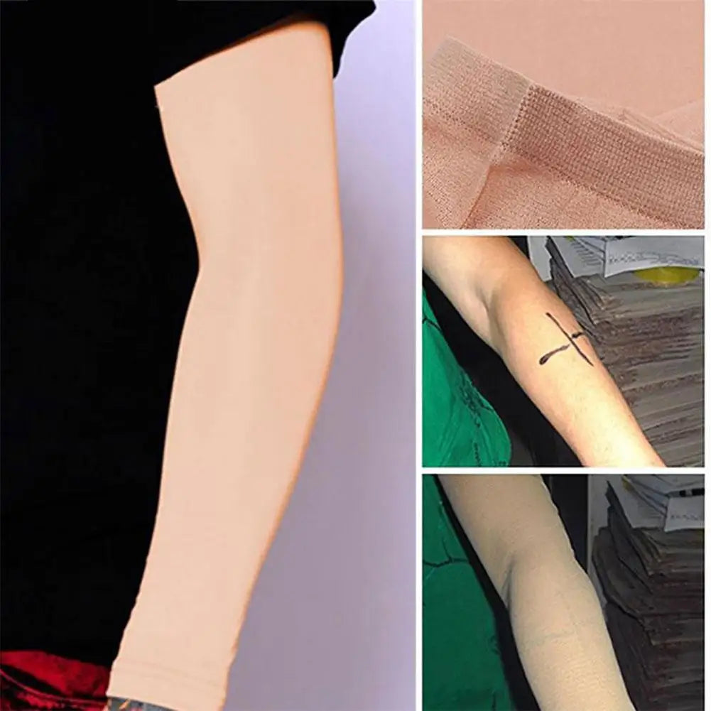 Summer Sun Protection Oversleeve Flesh Colored Skin Sleeves Tattoo Sleeve Covering Scars Unisex Solid Color Arm Cover