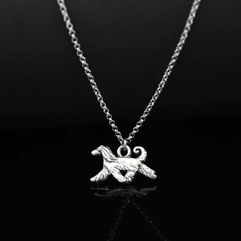 3 Style Vintage German Shepherd & Belgian Malinois & Cattle & Afghan Hound Dog Charm Pendant Necklace For Women Unique Jewellry