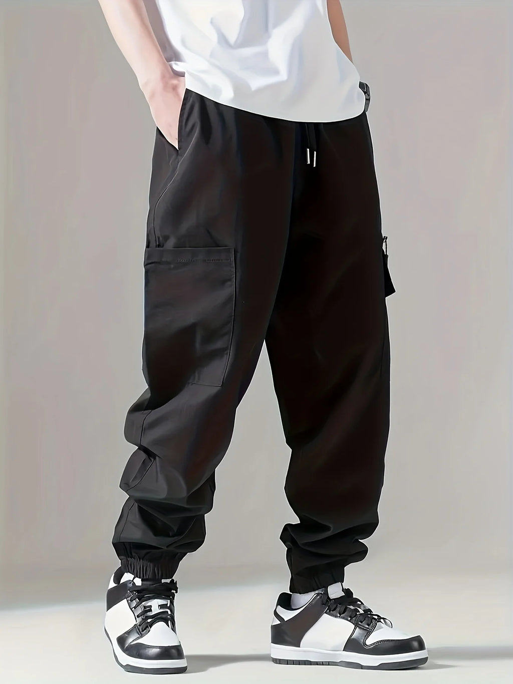 Men's Cargo Pants, Thin Trousers, Comfortable and Breathable, Outdoor Casual, Wearable, Running, Cycling, Multi-pocket 004