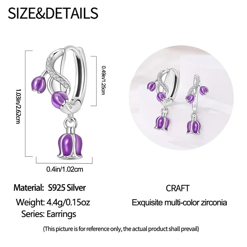 925 Sterling Silver Green Lucky Clover Yellow Daisy Bamboo Earrings  for Women Bee Butterfly Ear Studs Elegant Party Jewelry