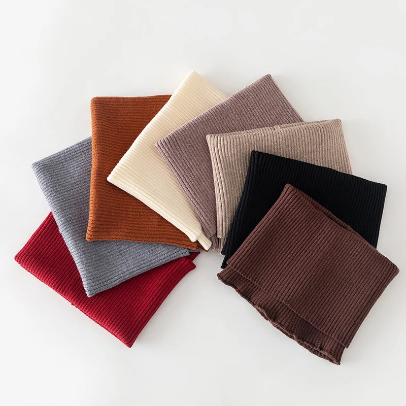 Knitted Fake Collar Ring Scarf For Woman Autumn Winter Warm Solid Color Neck Muffler Detachable Collar Scarves 25*17cm
