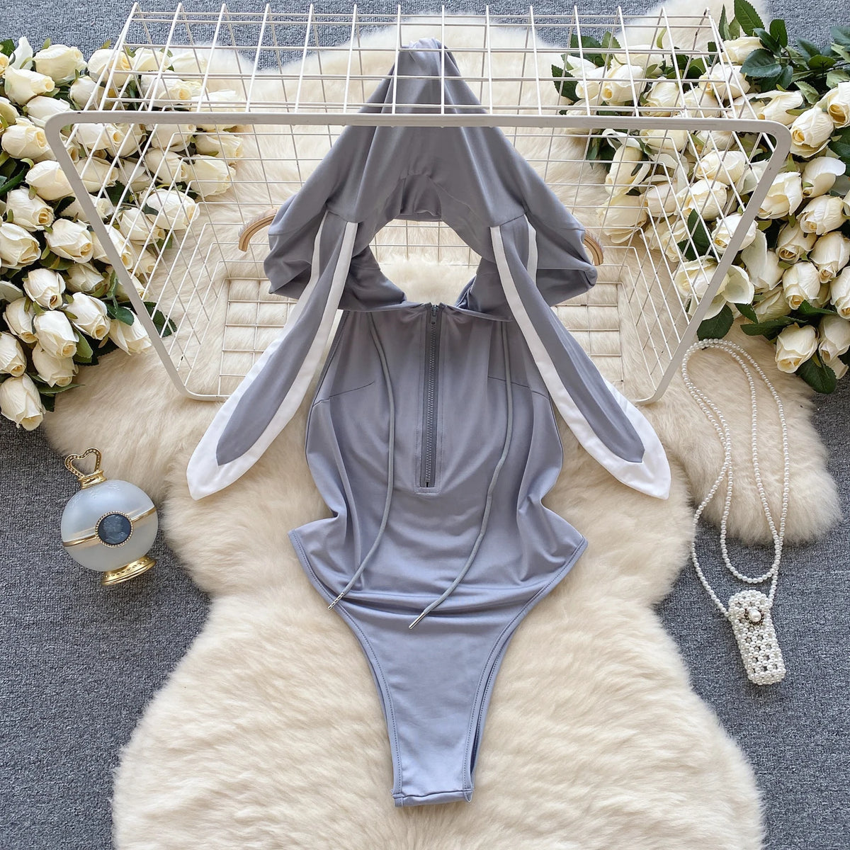 Sexy Cute Sweet Lace Backless Jumpsuit Women Slim Fit Bodysuit Girl Strap Bow knot Cosplay Hot Sweet Bow Ribbon Lingerie Dress