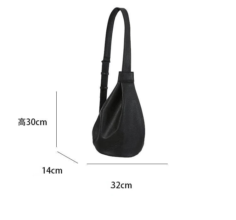 Women Chest Bag PU Bucket Fashion Casual Solid Zipper SOFT Shoulder Bags Crossbody Simple Women Bag Euro-America Style