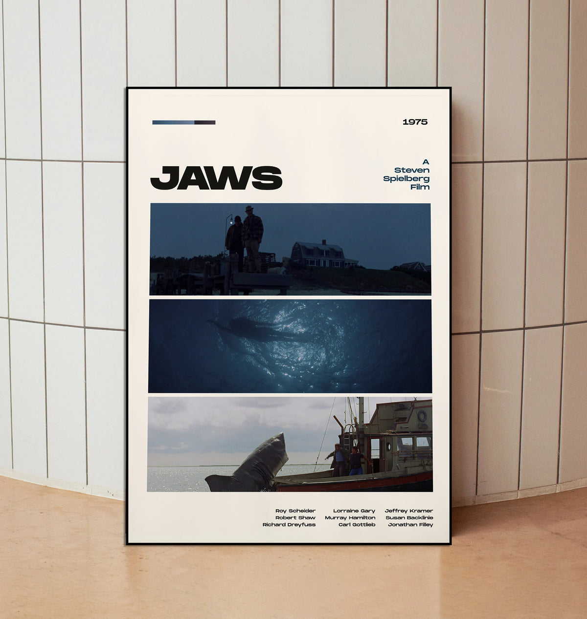 Klassischer Film JAWS Serien Poster Leinwandbilder Zuhause für Wohnzimmer und Schlafzimmer Wand Moderne Deko Rahmenlose Malerei