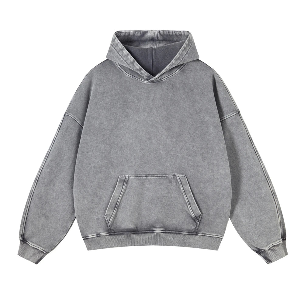 ZODF Vintage Batik Washed 420gsm Cotton Hoodies For Men Unisex Heavyweight Loose Hip Hop Hooded Sweatshirts Pullovers HY0696