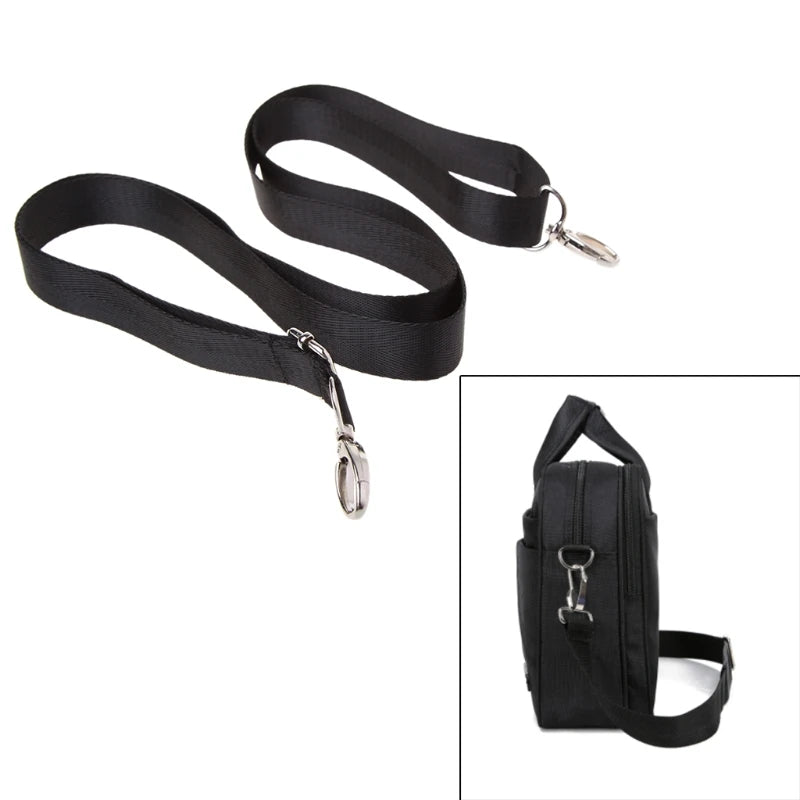 Adjustable Nylon Shoulder Bag Belt Replacement Laptop Crossbody Camera Strap Black Color