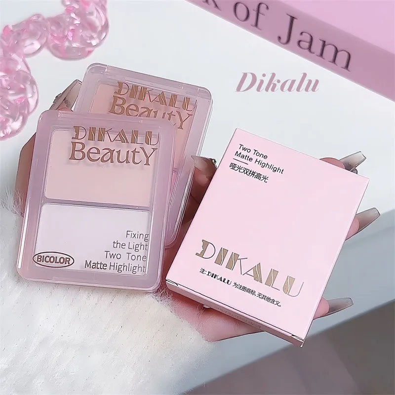 Two-tone Highlight Shading Powder Contour Palette Natural Matte Brighten Skin Blusher Bronzers Shaping Face Nose Shadow Makeup