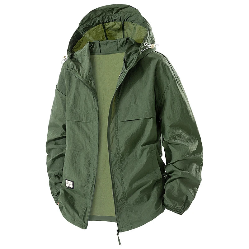 Plus Size 8XL UPF 50+ Summer Hiking Jacket Men Waterproof Quick Dry Camping Windbreaker Trekking Fishing Outdoor Anti UV Clothes
