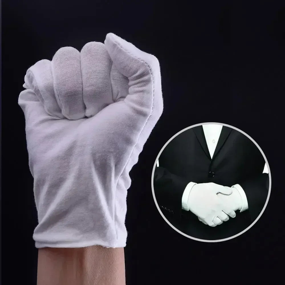 2/100pcs White Protection Gloves for Women Men Cotton Thin Quality Sweat Absorption Driving Workings Household Cleaning Tools