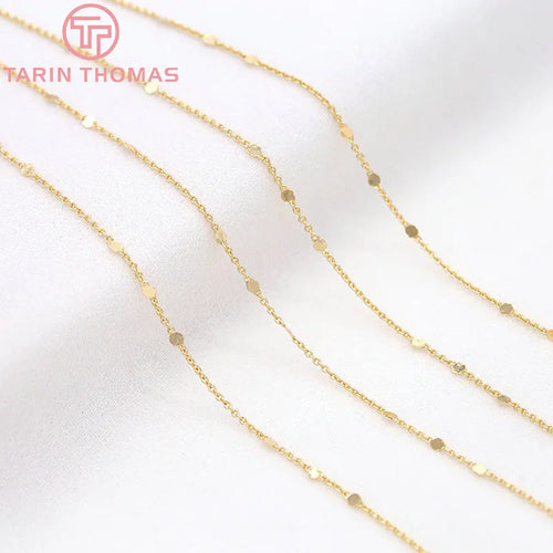 (6195) 2 Meter Chain Link 1.5MM 24K Gold Color Brass Necklace Chains High Quality Diy Jewelry Findings Accessories Wholesale