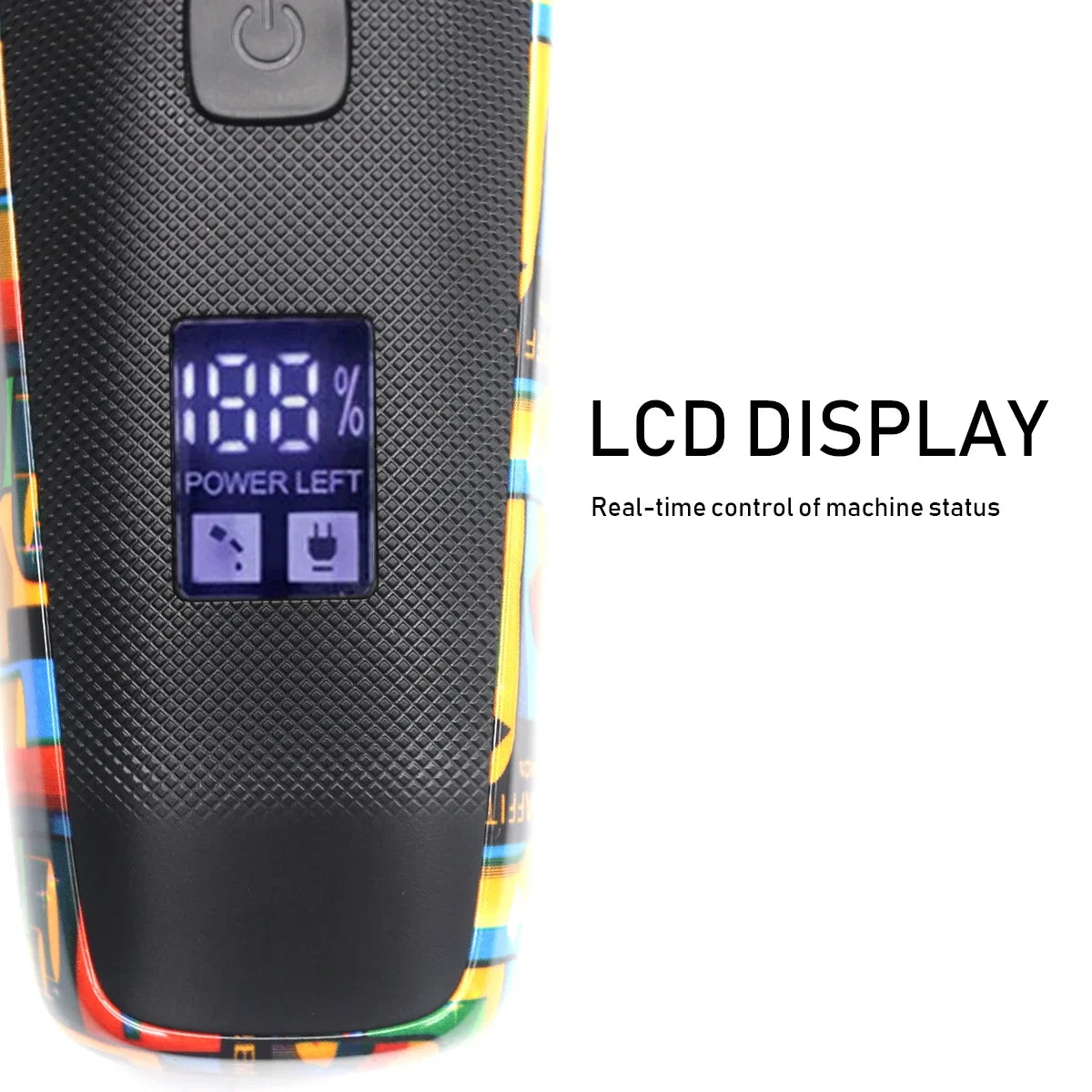 Kemei Professional Electric Hair Clipper Rechargeable Graffiti Pattern Beard Trimmer Men's Shaver KM-MAX5090 KM-RS7098