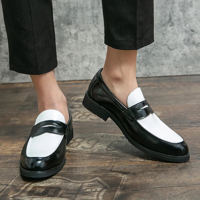 Classic Formal Leather Shoes Men Retro Casual Business Shoes Men Slip On Social Men's Dress Shoes Leather Loafers Male