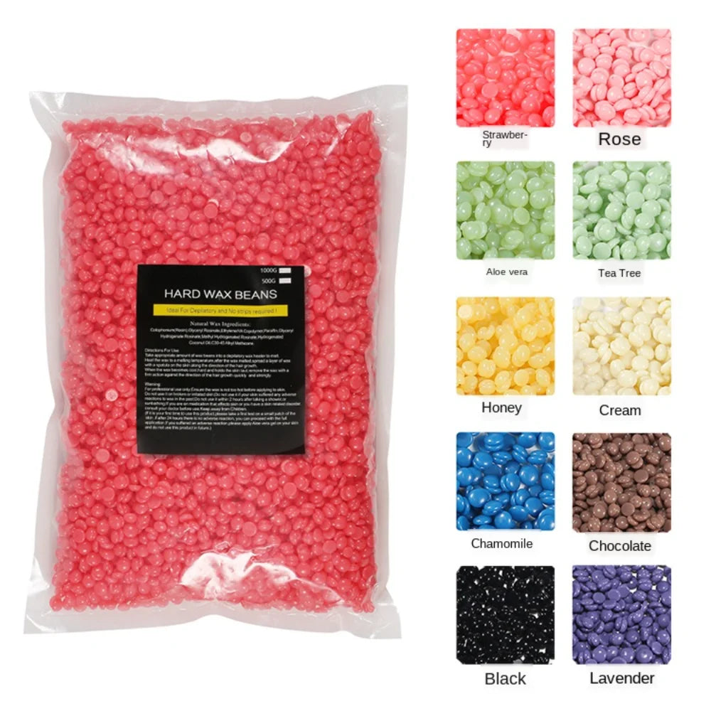 500g/Pack Wax Beans Depilatory Hot Film Pellet Removing Bikini Face Hair Legs Arm Hair Removal Bean Unisex Hair Removal