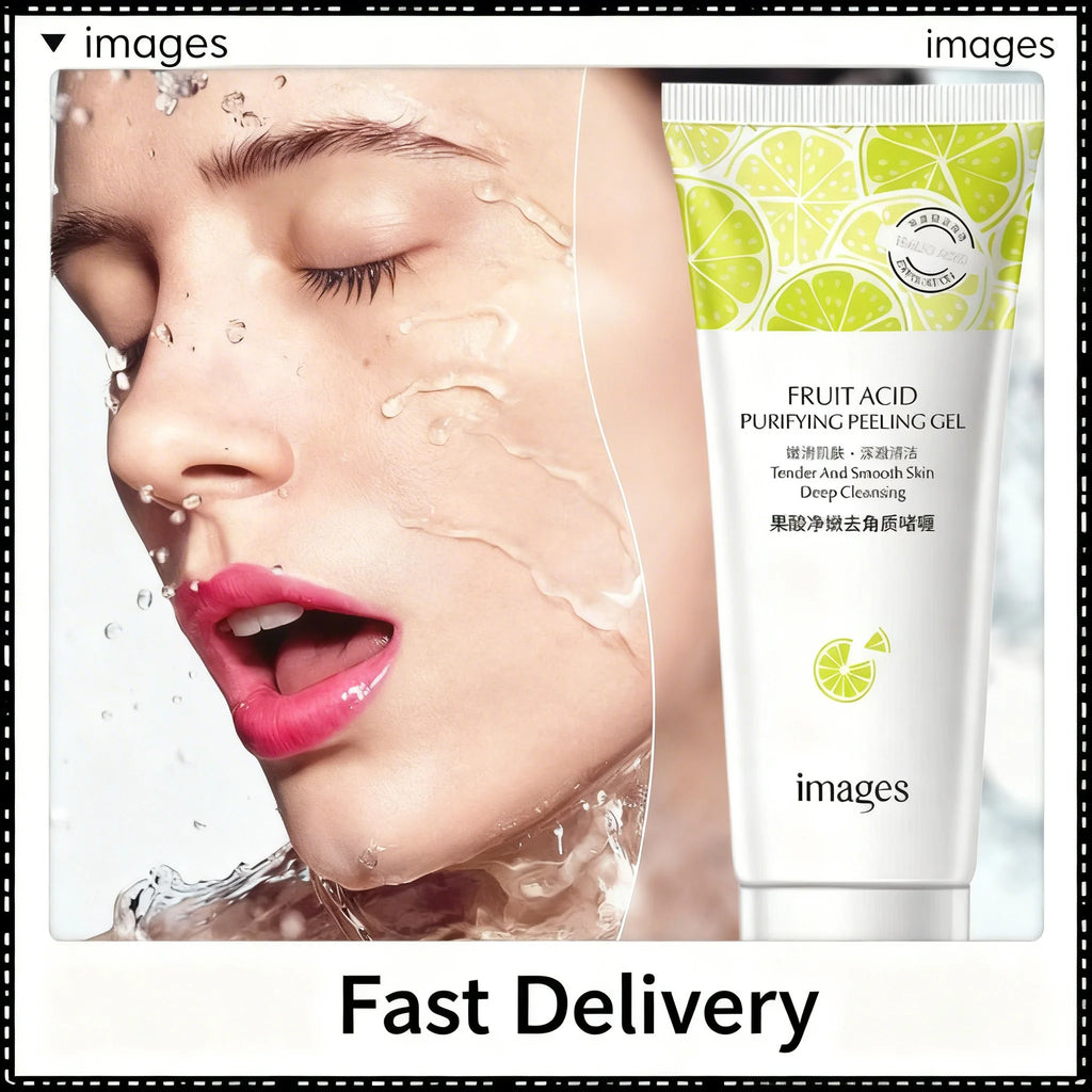 Fruit Acid Peeling Gel Facial Cleansing Exfoliating Peeling Scrub Cream Deep Clean Moisturizing Blackhead Removal Face Cleanser