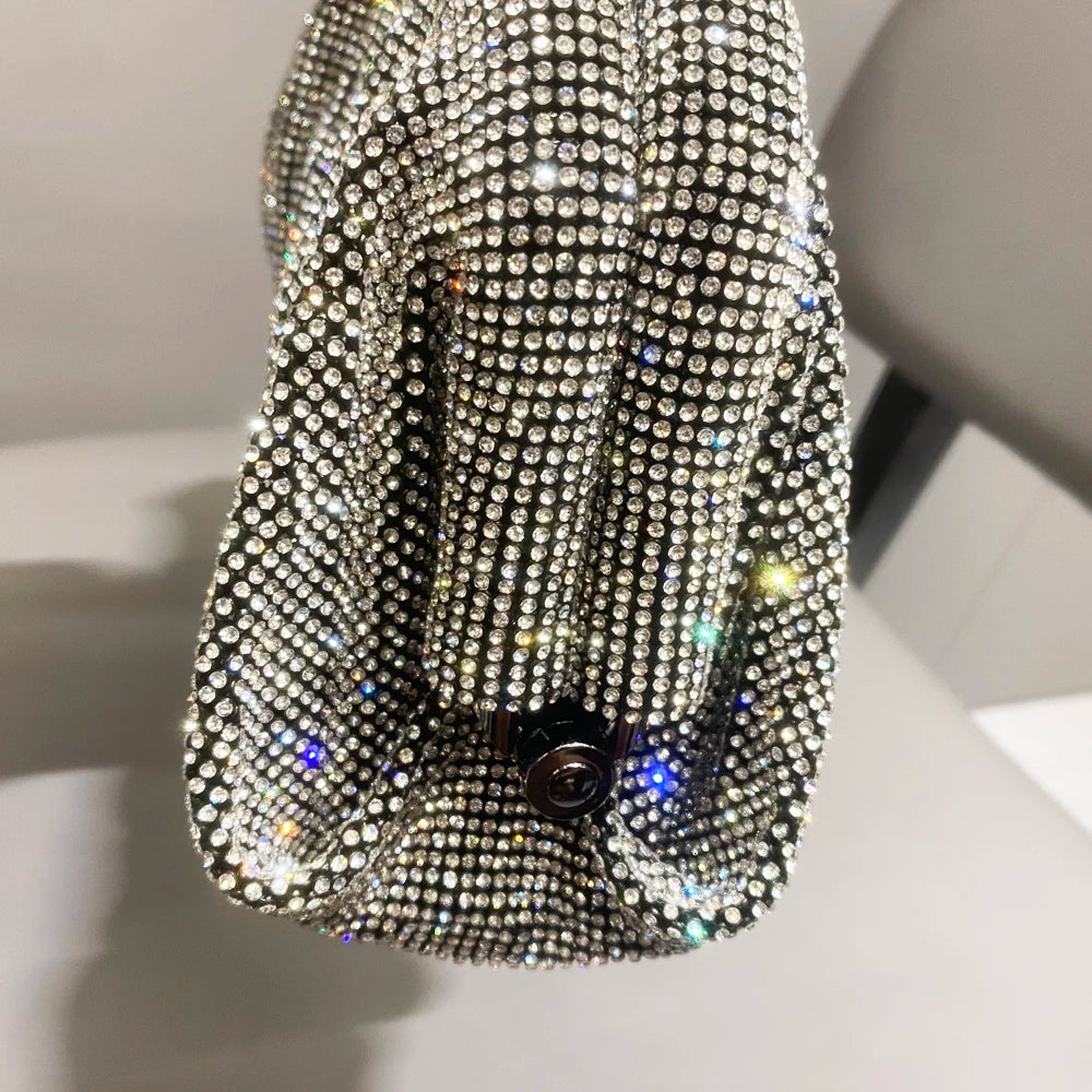Glänzende Strasssteine, handgefertigte Abend-Clutch-Taschen, neue Faltbörsen und Handtaschen, Luxus-Designer-Hochzeitsfeier, hohe Qualität