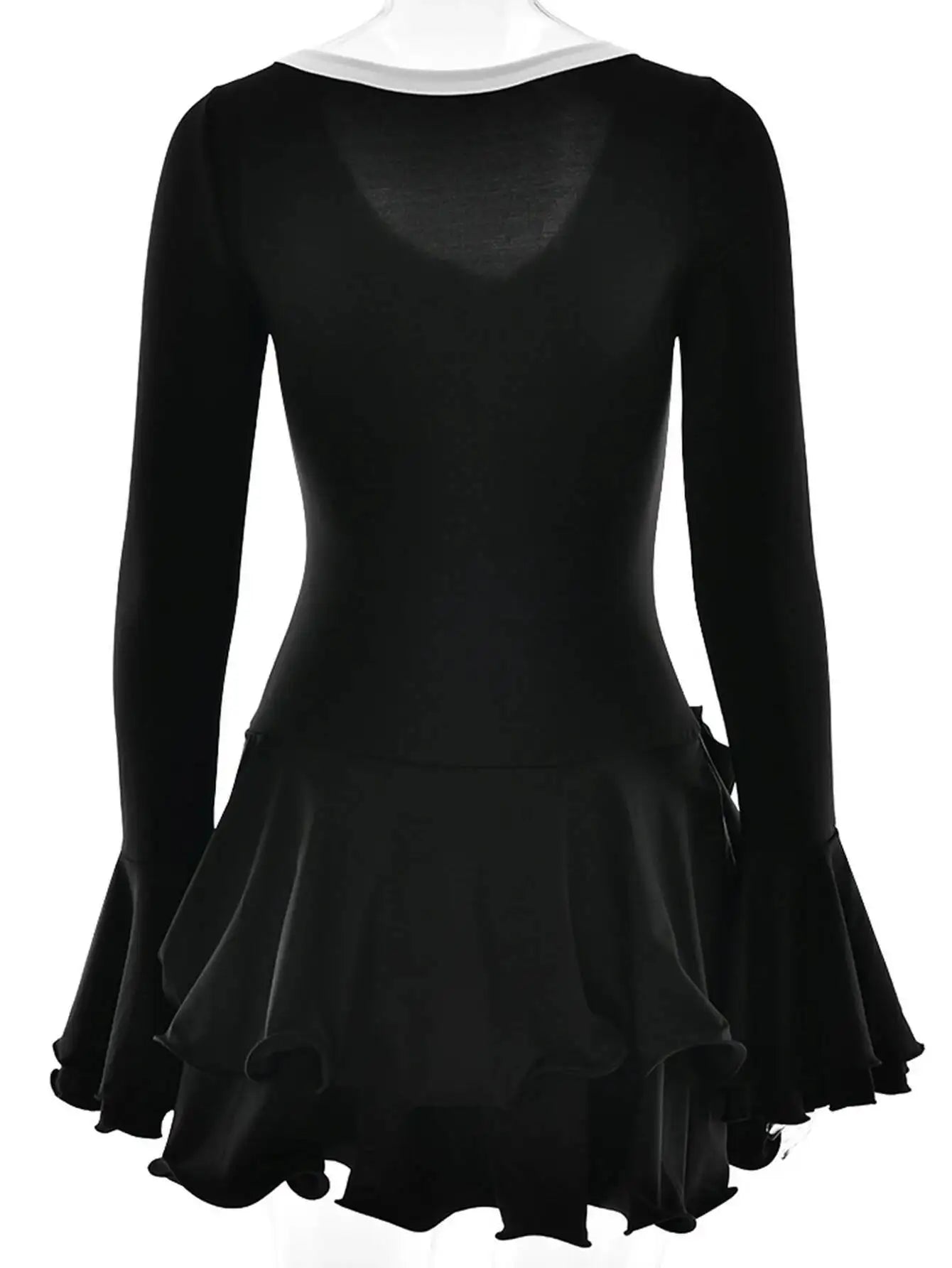 Sexy pink black ruffles mini summer dress women white club birthday party dress woman long sleeve prom evening dresses vestidos