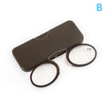 Stick On Phone Mini Clip Nose Bridge Reading Glasses Ultra Thin Reading Glasses 100-350 Portable Presbyopic Glasses With Case