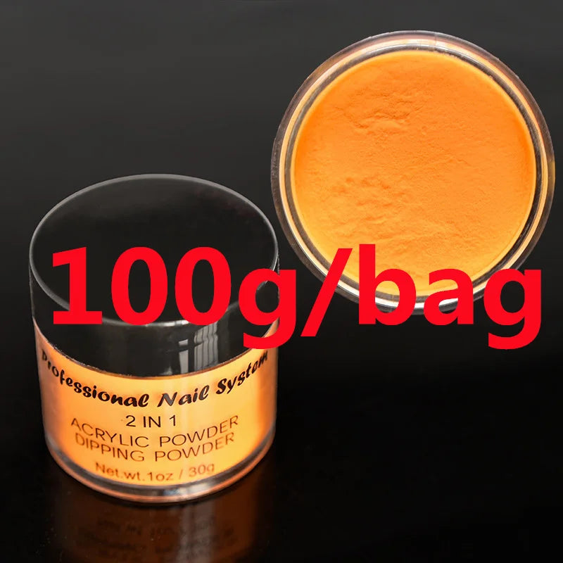 100g Polvo Acrílico Profesional Rosa Nude Cristal 3 en 1 Extensión/Inmersión/Esculpido Polvo Rosa Cristal de Secado Rápido