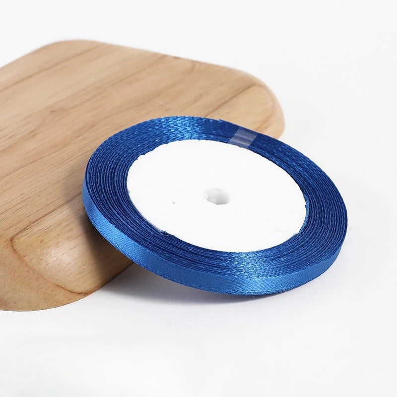 6mm~50mm Royal Blue Satin Ribbon 25Yards/roll Single Face Gift Wrapping Christmas New Year Apparel Sewing Fabric Gift Ribbon