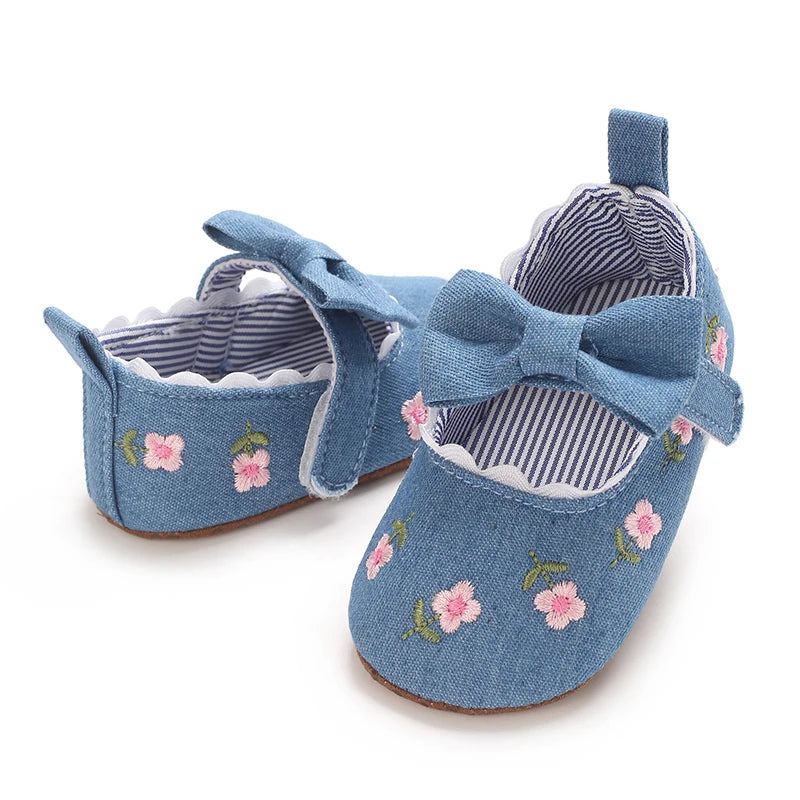 Flower Princess Shoes Baby Shoes Baby Shoes Sneakers Soft soled Sneakers Single Shoes Cloth Shoes