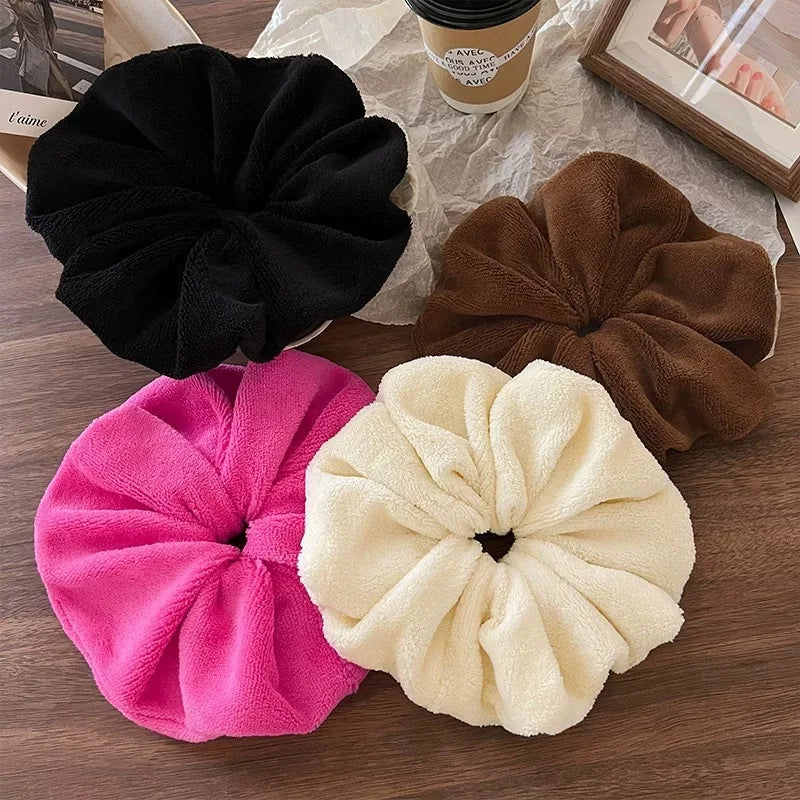 1 Stück Herbst und Winter Großes Handtuch Haarband Plüsch Trockenhaar Großdarm-Haarband High-End Sensation Kopfseil Kopfschmuck
