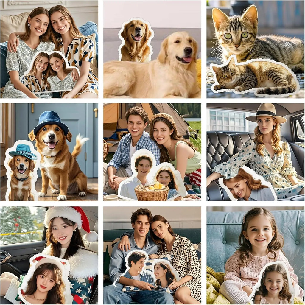 1pc Personalised Couple's Printed Cushion, Custom Photo Seat Cushion, 3D Double-Sided Printed Cushion, DIY Custom Birthday Gift