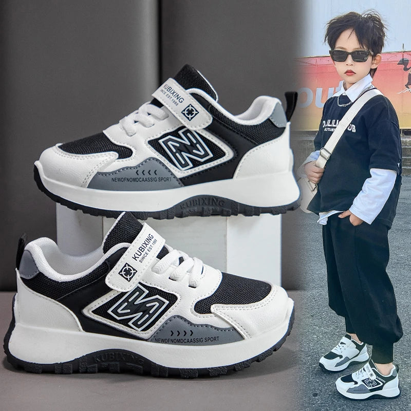Children's Sneakers Kids Fashion Design White Non-slip Casual Shoes Boys Girls Hook Breathable Sneakers Toddler Outdoor Shoes