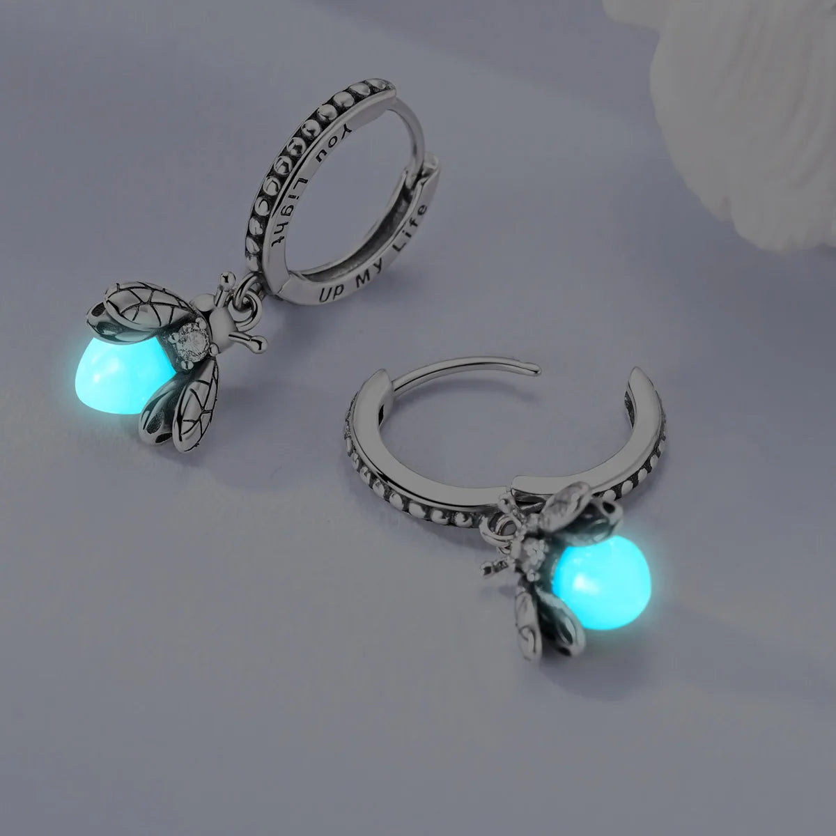 New 925 Silver Hoop Earrings For Woman Feather Firefly Pendientes Original Fashion Jewelry