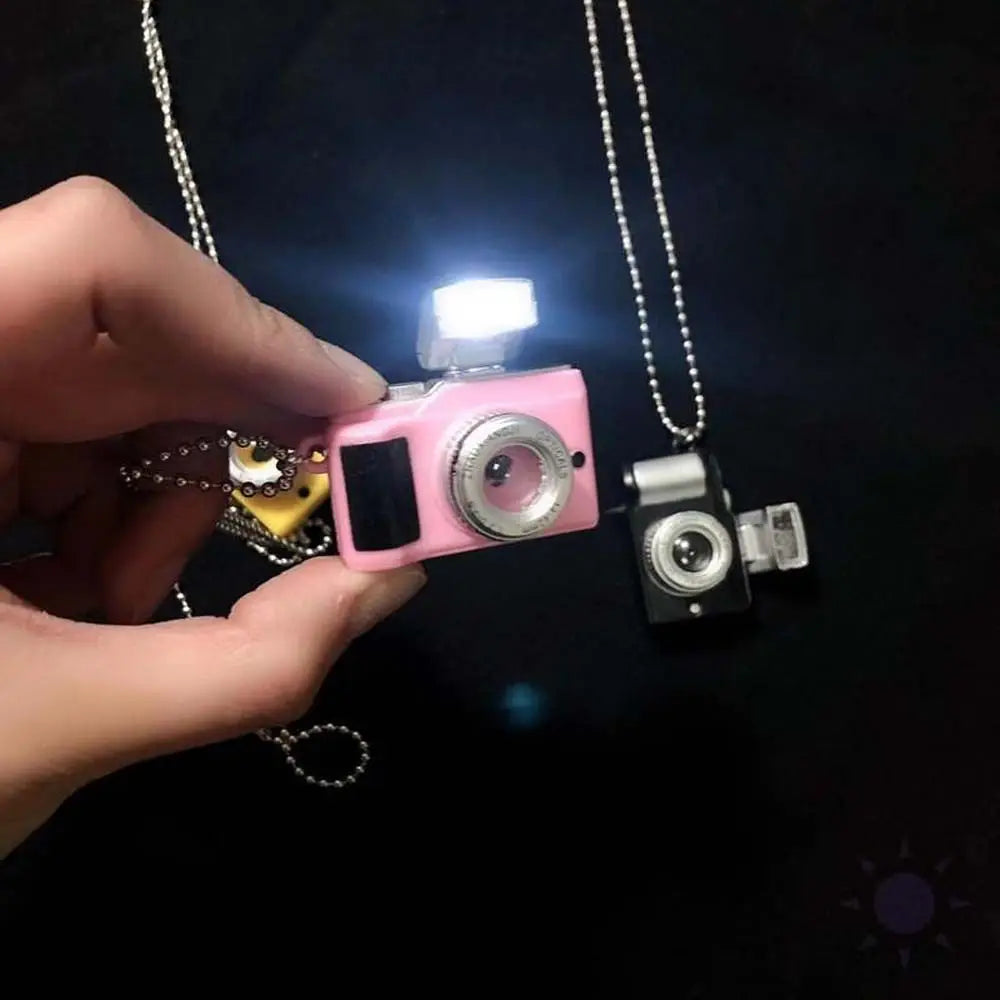 Couple Models Unisex Flash Camera Men Luminous Sweater Chain Music Pendant Fashion Jewelry Necklace