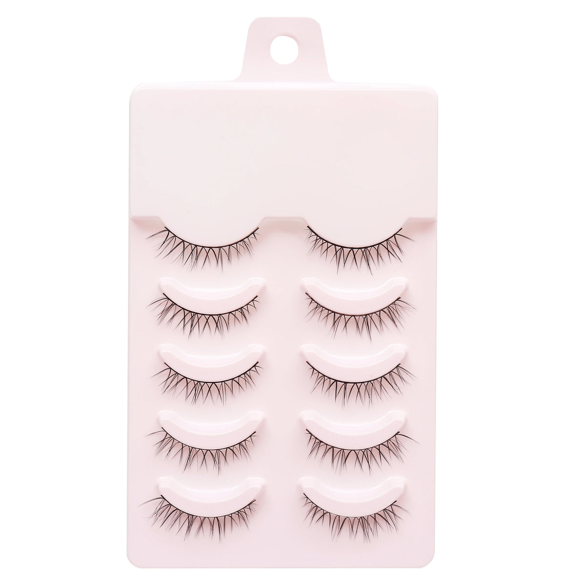 LTWEGO Fake Eyelash Mink Lashes 5 Pairs Little Devil Eyelashes Natural Daily Makeup Manga Eyelashes Clear Band Eyelashes Cilios