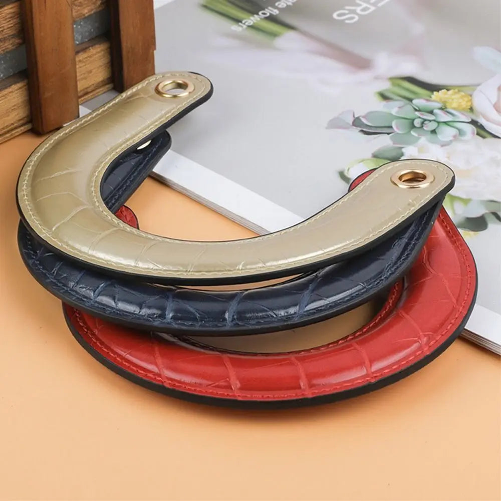 1PC Detachable PU Leather Bag Handles Handmade Handbag Strap Purse Handles Short Bag Belt DIY Bag Replacement Accessories