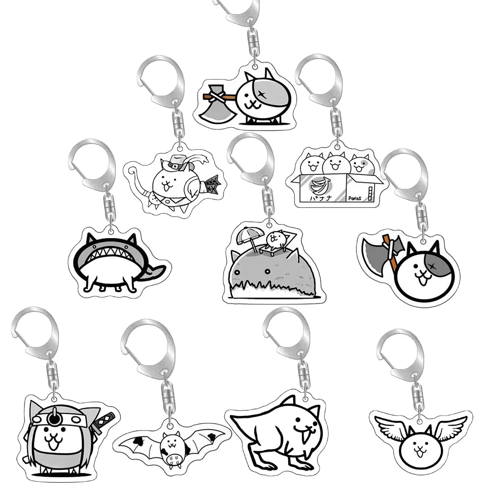 Game Battle Cats Wiki  6cm Acrylic Keychain Cute&quirky Backpack Ornamentation Accessories Gift Birthday Presents