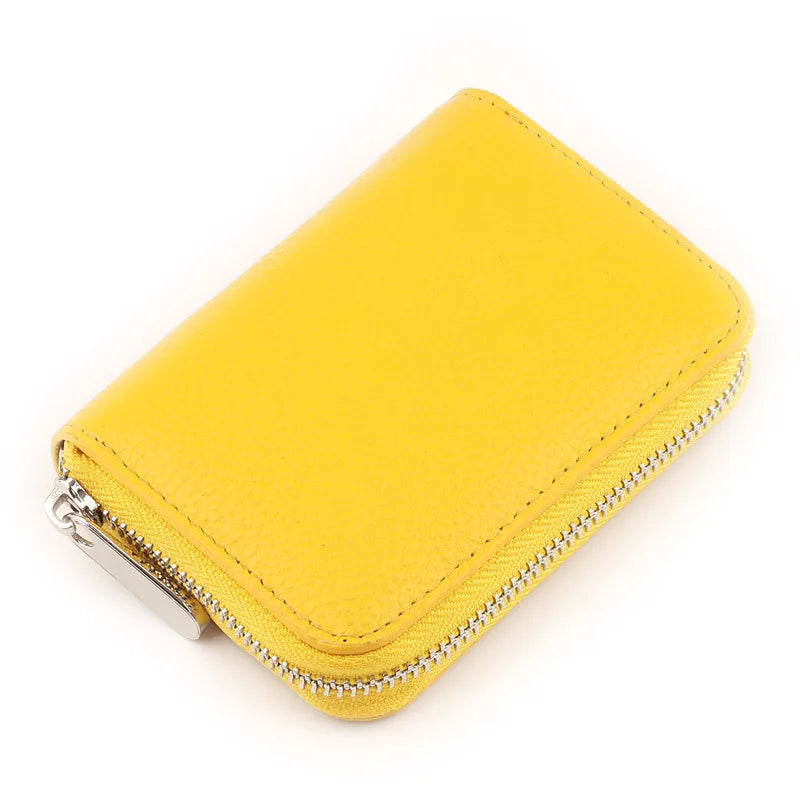 New 2025 Women's Genuine Leather Wallets Fashion Short Wallet Multifunction Purses Card Holder Candy Color Clutch Bags B380