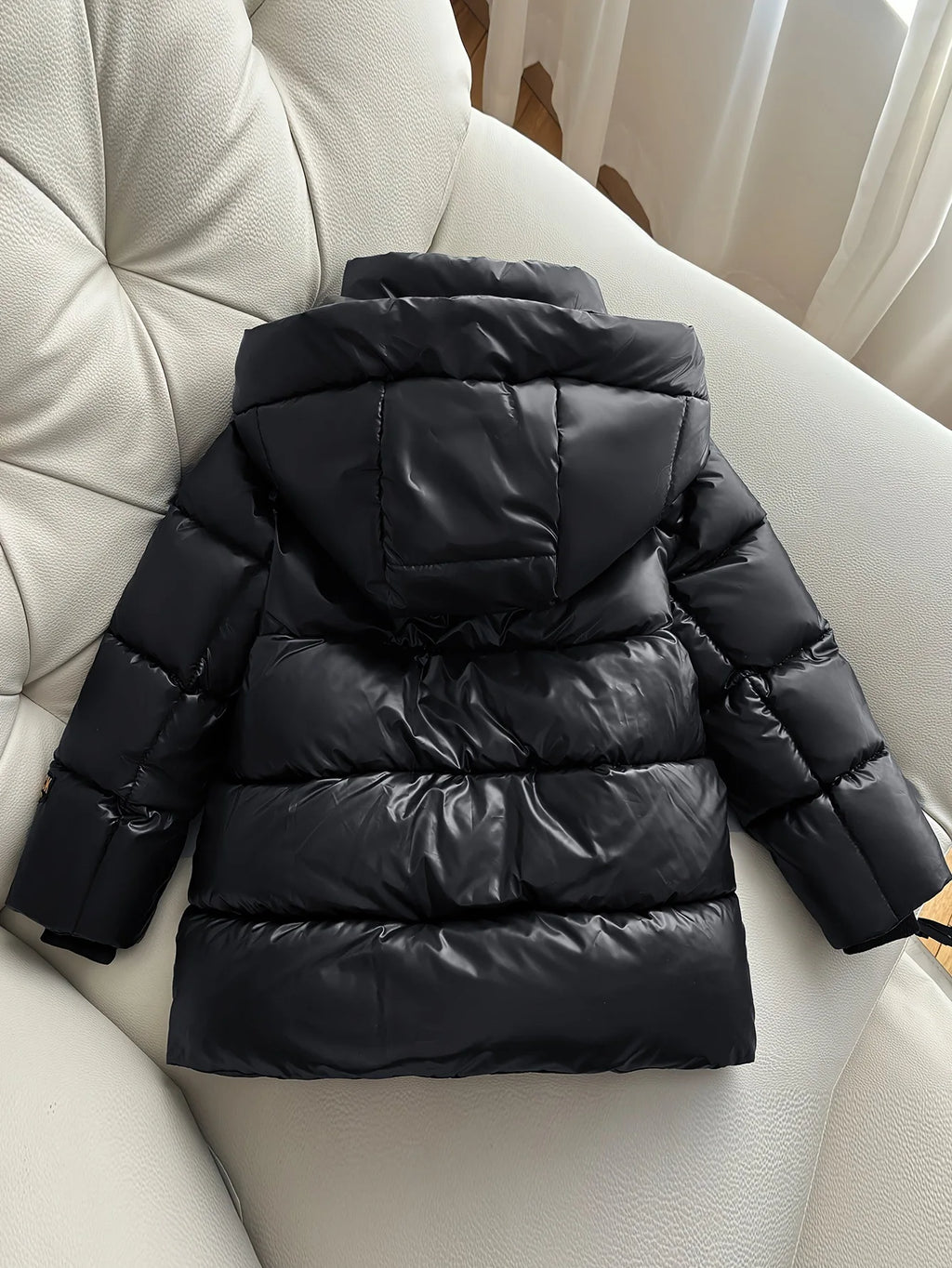 3-8 Years Girls Cotton Jacket 2025 Winter New Black Thick Warm Hooded Zipper Windbreaker Coat For Boys Cold-proof Down Snowsuit