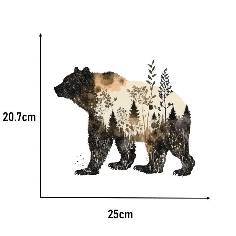 Landscape Animals Patches On Clothes Wolf Tiger fox Sticker Clothes Decoration Diy Accessory Print On T-Shirt Iron On Patch
