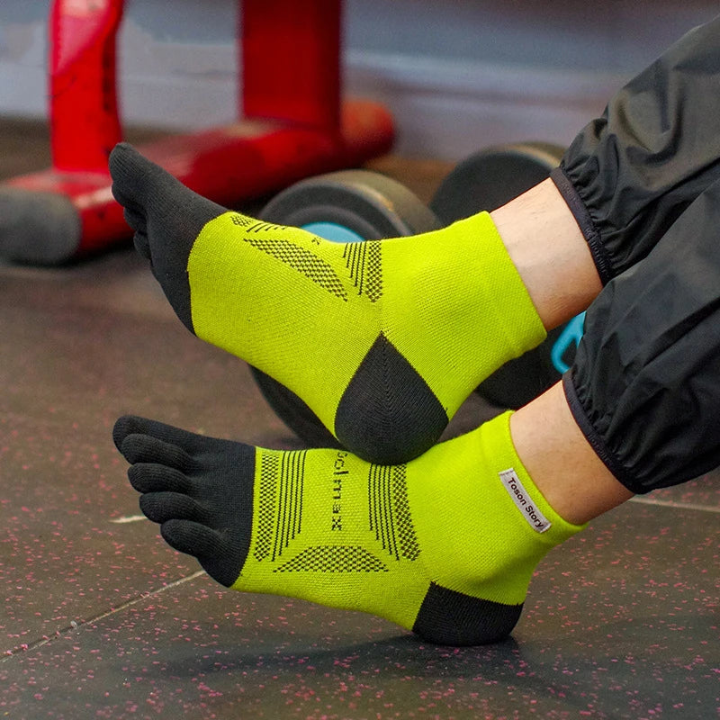 1 Pairs Men's Five Finger Socks Anti-friction Sweat-absorbent Breathable Marathon Running Socks Outdoor Tennis Split Toe Socks