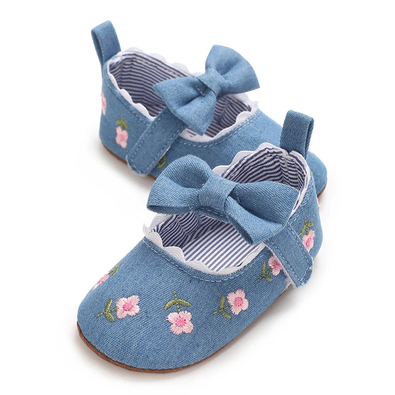 Flower Princess Shoes Baby Shoes Baby Shoes Sneakers Soft soled Sneakers Single Shoes Cloth Shoes