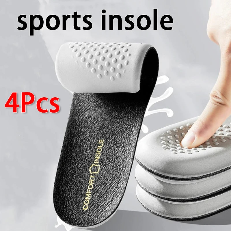 Leather latex insole men's shock-absorbing sports insoles breathable and comfortable anti-odor Shoe Pads 1Pair/2Pair
