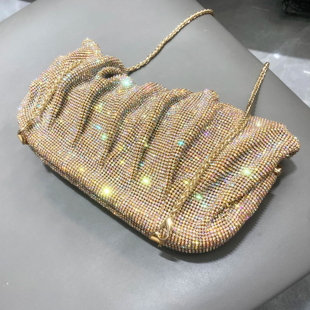 Glänzende Strasssteine, handgefertigte Abend-Clutch-Taschen, neue Faltbörsen und Handtaschen, Luxus-Designer-Hochzeitsfeier, hohe Qualität