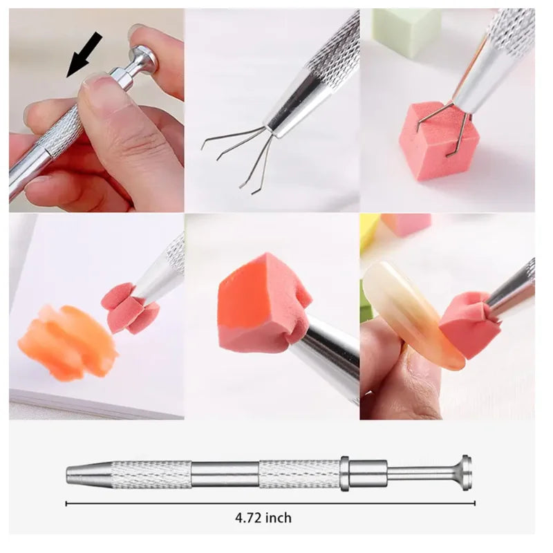 Weiche Nagel-Schwämme für Ombre-Nagelkunst, Schwämme mit Griffstift, Ombre-Nagelkunst-Werkzeuge, professionelles Zubehör