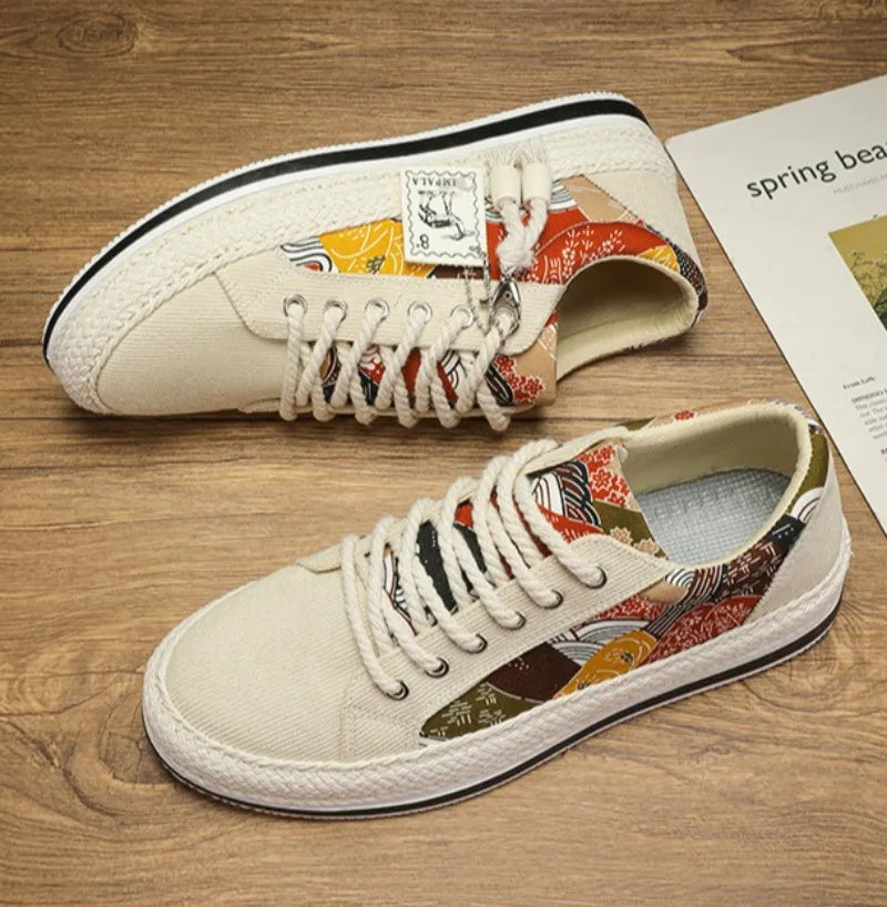 Trend Low-Top Canvas Shoes Mens Summer Fashion Trend Platform Sneakers Comfortable Breathable Casual Shoes Zapatos para hombres
