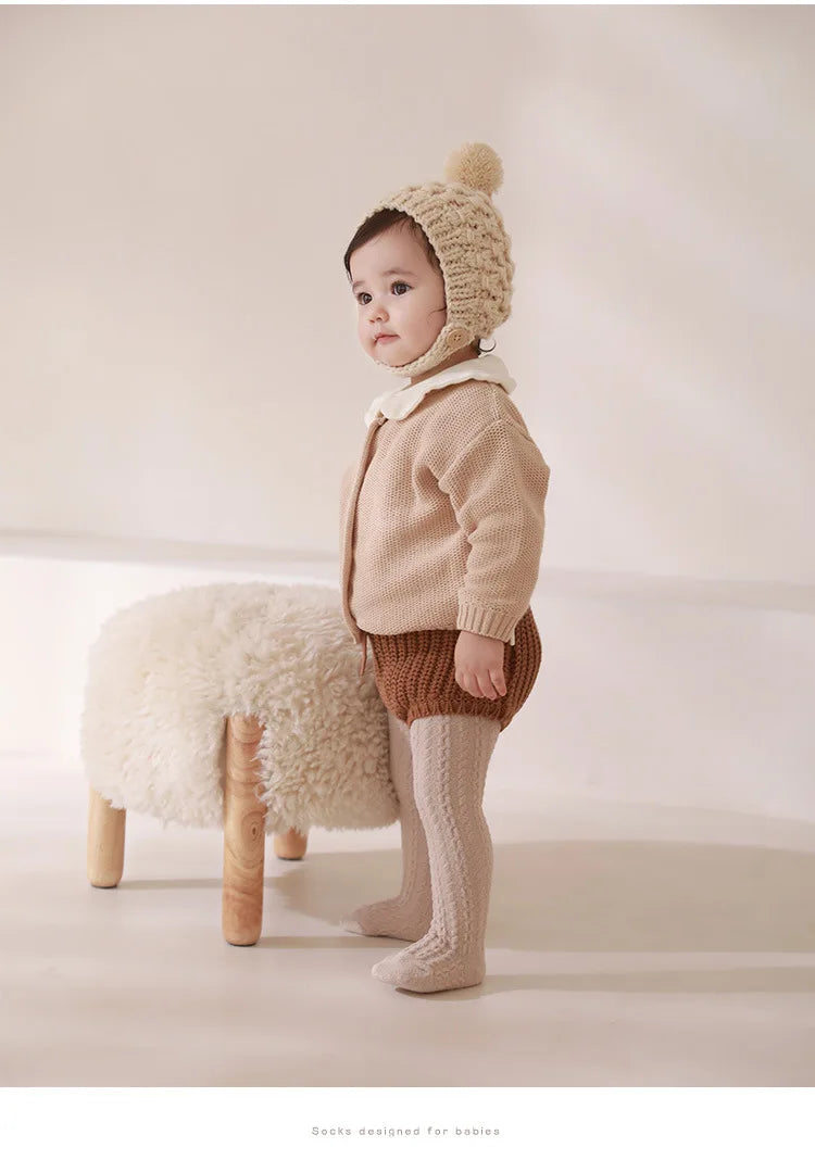 Fall Winter Newborn Tights Thickened Fleecy Girls Tights High Elastic Baby Pantyhose For 0-8Y