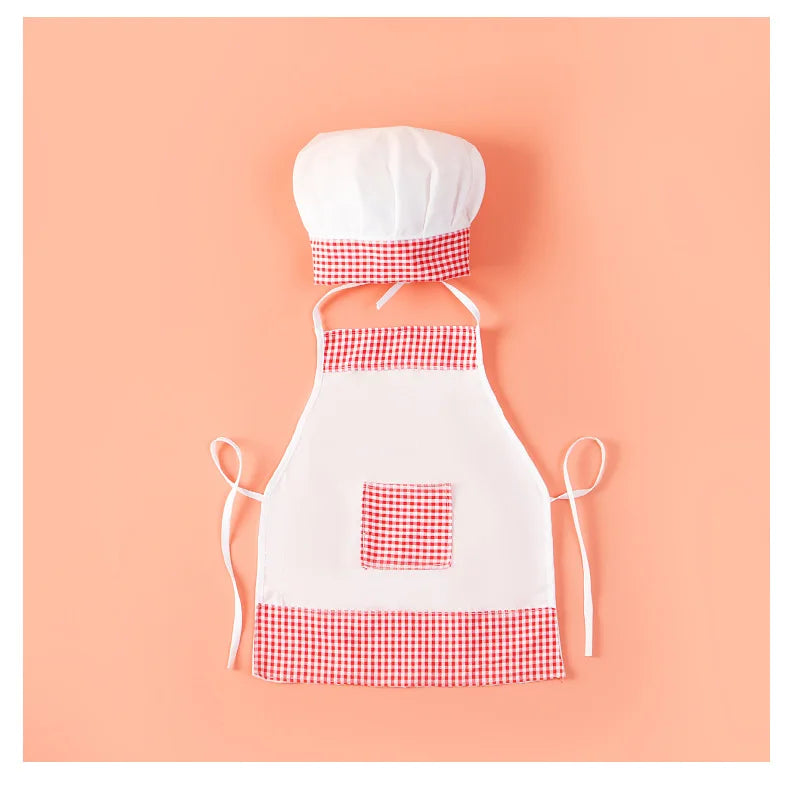 Baby Chef Apron Hat  Baby Kids Cook Costume Newborn Photography Props  Outfit Clothing