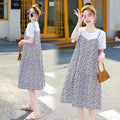 Maternity Dress Summer New Floral Dress Korean Version Casual Fashion Mom Loose Fresh Summer Dress Thin Pregnancy Dresses