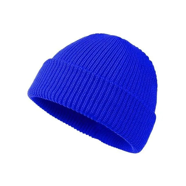 Solid color knitted woolen hat for men and women, hip-hop melon skin hat suitable for keeping warm and cold in autumn and winter