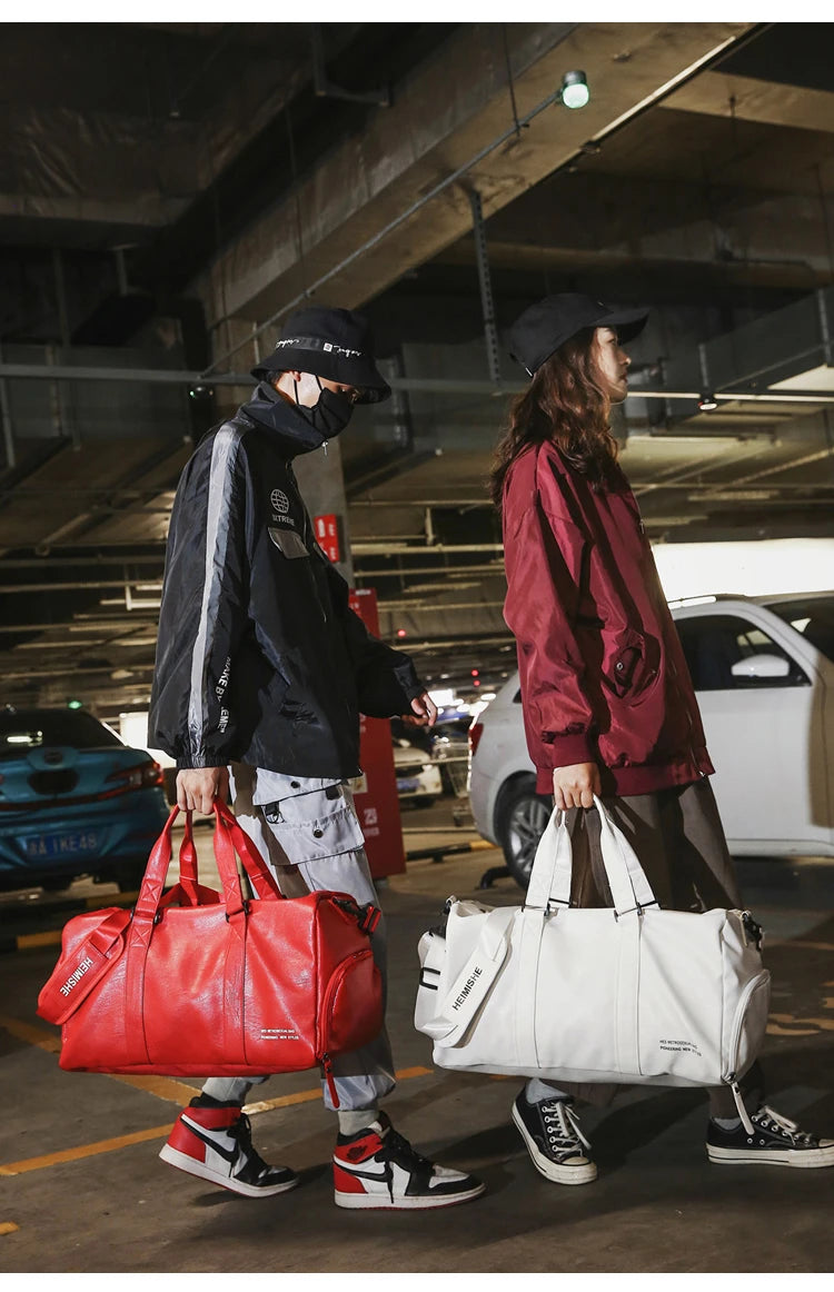Men Gym Bag custom logo Large Dry And Wet Fitness Handbag Male Female Sports bag personality customization PU Leather Travel bag