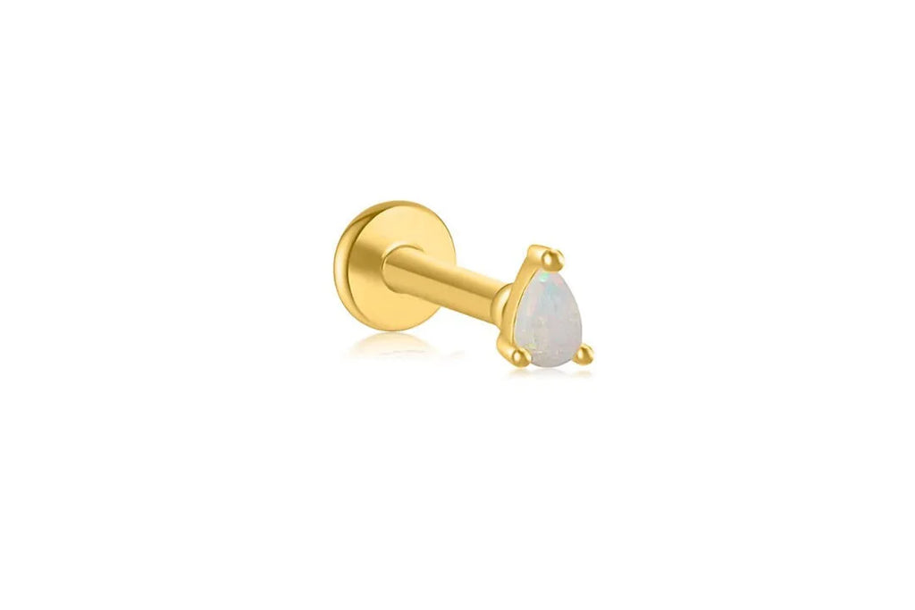 S925 silver opal stud earrings, opal light luxury temperament earrings, geometric piercing jewelry, flat stud earrings